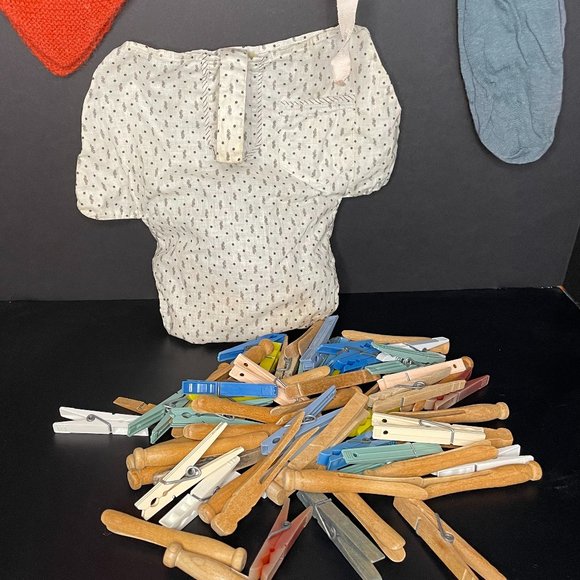 Other Vintage Clothes Pin Lot With Vintage Bag Poshmark